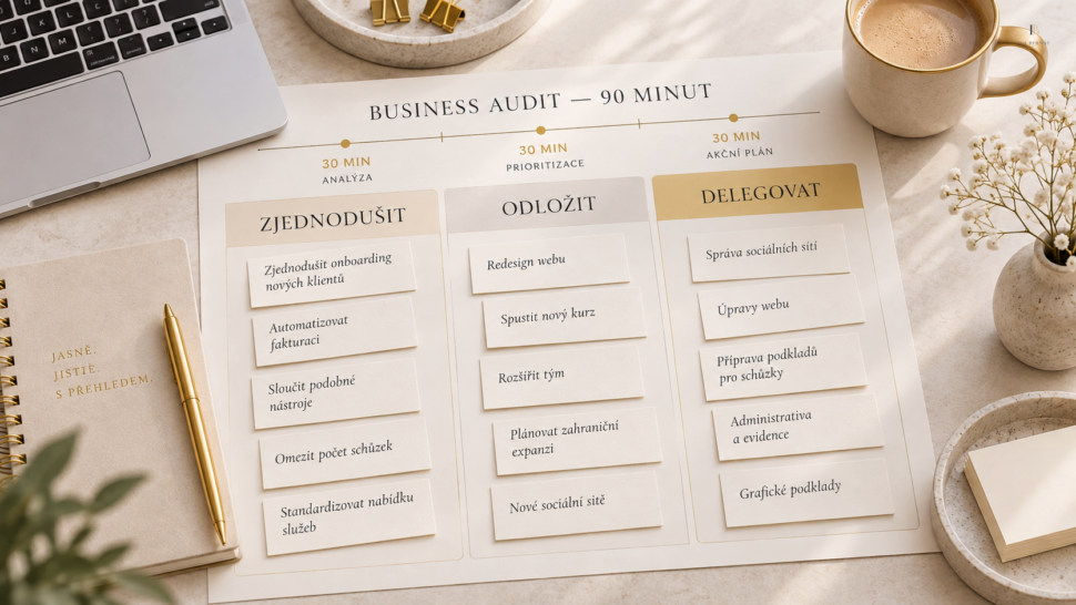 Devadesátiminutový audit podnikání: co zjednodušit, odložit a delegovat